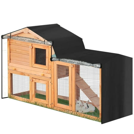 PatungKu Rabbit Hutch Cover Thermal Covers for Cage with Pointed Window Easy to Install