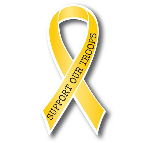 Magnet Me Up Support Our Troops Yellow Patriotic Ribbon Magnet Decal, 3.5x7 Inches, Heavy Duty Automotive Magnet for Car Truck SUV