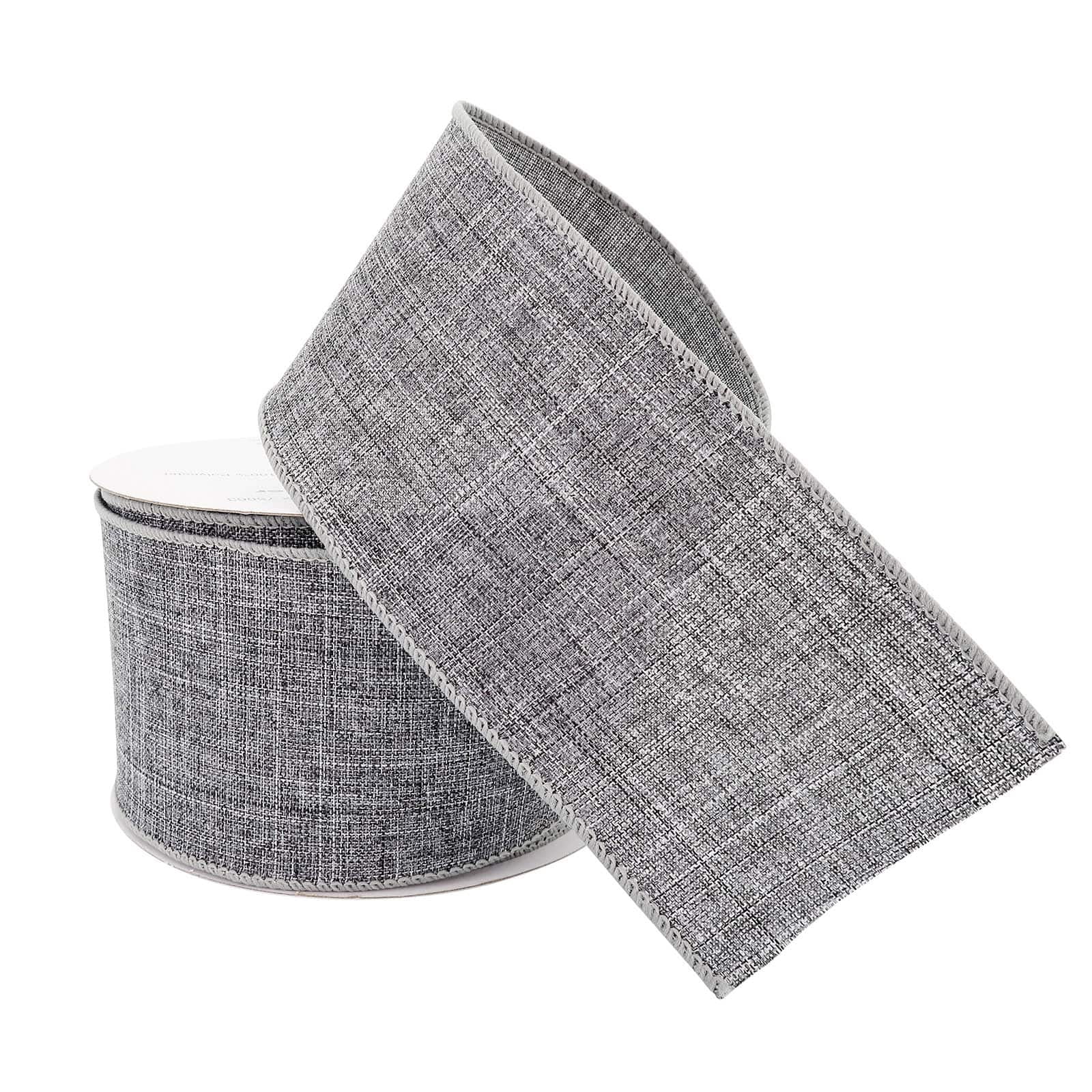 12 Pack: 2.5" x 25ft. Faux Linen Wired Ribbon by Celebrate It