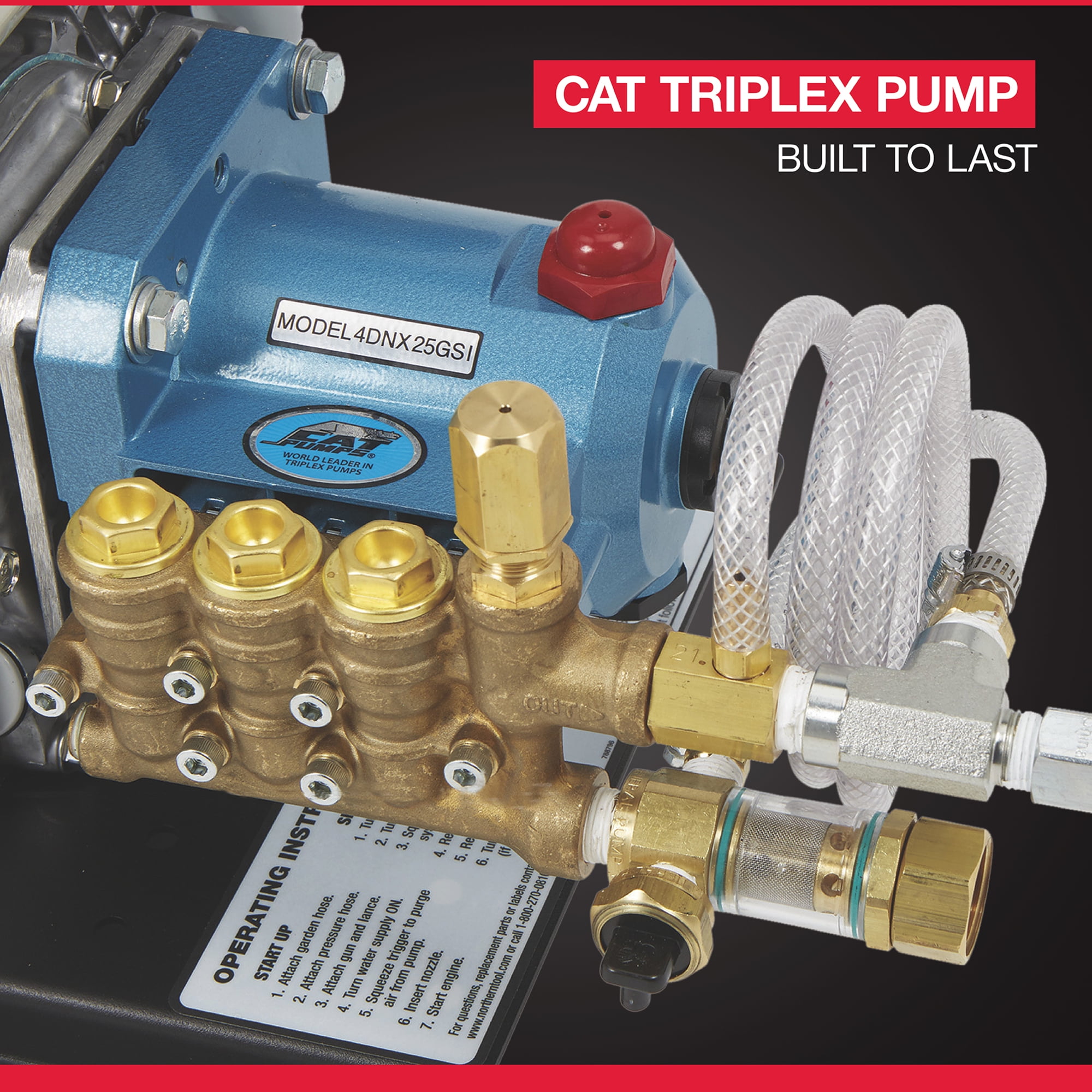 NorthStar Pressure Washer Kit with Honda GX200 Engine, 3300 PSI, 2.5 GPM, CAT 4DNX Pump