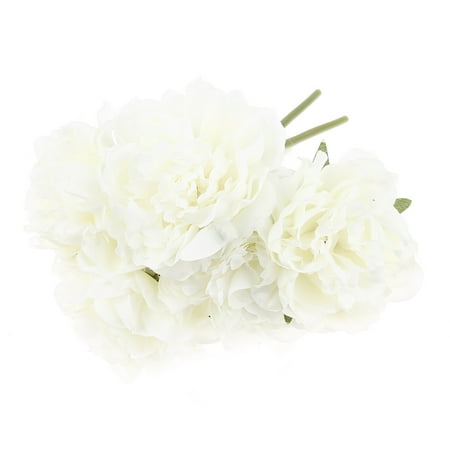 Floral Arrangements Silk Fancyleo 5Pcs Artificial Fake Flowers Plants Silk Hydrangea Peony Flower Arrangements Wedding Bouquets Decorations Plastic Floral Table Centerpieces for Home Kitchen Garden ()