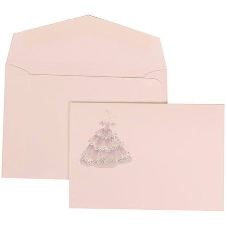JAM Paper® Wedding Invitation Set, Small, Colorful Princess Set, Purple Princess Card with White Envelope, 100/pack