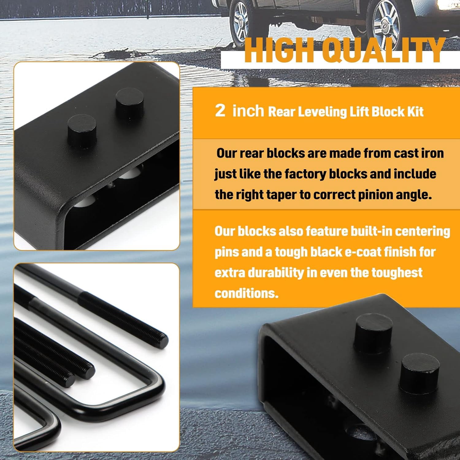 PANGOLIN 2Pcs 2" Rear Leveling Lift Kit Fit for 2004-2020 F-150 2WD 4WD Suspension Leveling Kit Automotive Professional Replacement Parts