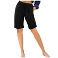 thumbnail image 4 of Puntoco pantalones cortos de verano para mujer, moda 2024, pantalones informales de lino y algodón de talla grande de cinco puntos para verano para mujer, 4 of 9