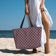 thumbnail image 6 of Honeii Red Blue Checked for Tote Bag with Adjustable Strap,Beach Bag, Waterproof Sandproof Beach Tote Bag, Large Capacity Foldable Beach Bags, 6 of 7