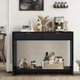 thumbnail image 7 of WIRRYTOR Console Table with Drawers, Modern Sofa Table for Living Room, Narrow Sofa Table with Wood 2 Drawer and Open Storage Shelf, Black, 7 of 7