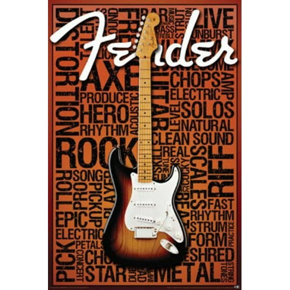 Affiche - Fender - Mots Art Mural Guitare Jouets sous Licence 241279