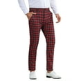 thumbnail image 4 of Pantalones de Hombre INSPIRE CHIC de Cuadros Casual de Corte Regular con Frente Plano y Stretch, Talla 30, Negro y Rojo, 4 of 6