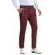 thumbnail image 4 of Pantalones de Hombre INSPIRE CHIC de Cuadros Casual de Corte Regular con Frente Plano y Stretch, Talla 30, Negro y Rojo, 4 of 6