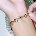 thumbnail image 3 of Romantic 585 Gold Cubic Zircon Heart Chain Link Bangle Bracelet for Women Lover, 3 of 9