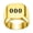 Gold 000, variant on 18mm Wide Square Stainless Steel Ring for Men Lucky Number 000-999 Flat Top Band Vintage Chunky Signet Finger Ring Gold 000 Size 10