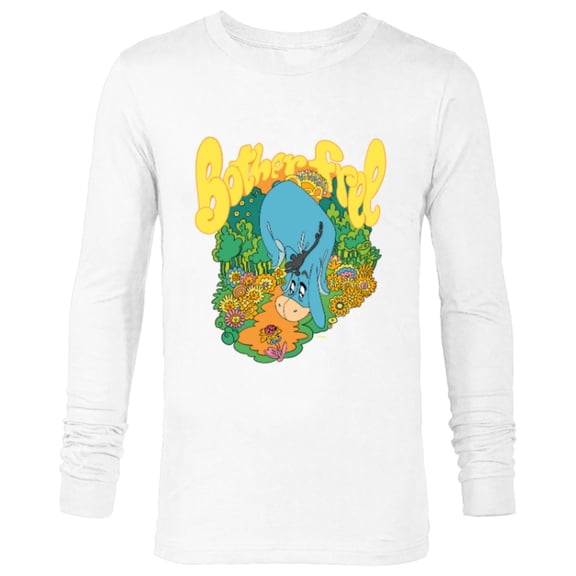 Disney Winnie the Pooh Eeyore Bother Free Sixties Retro - Long Sleeve T-Shirt for Men - Customized-White