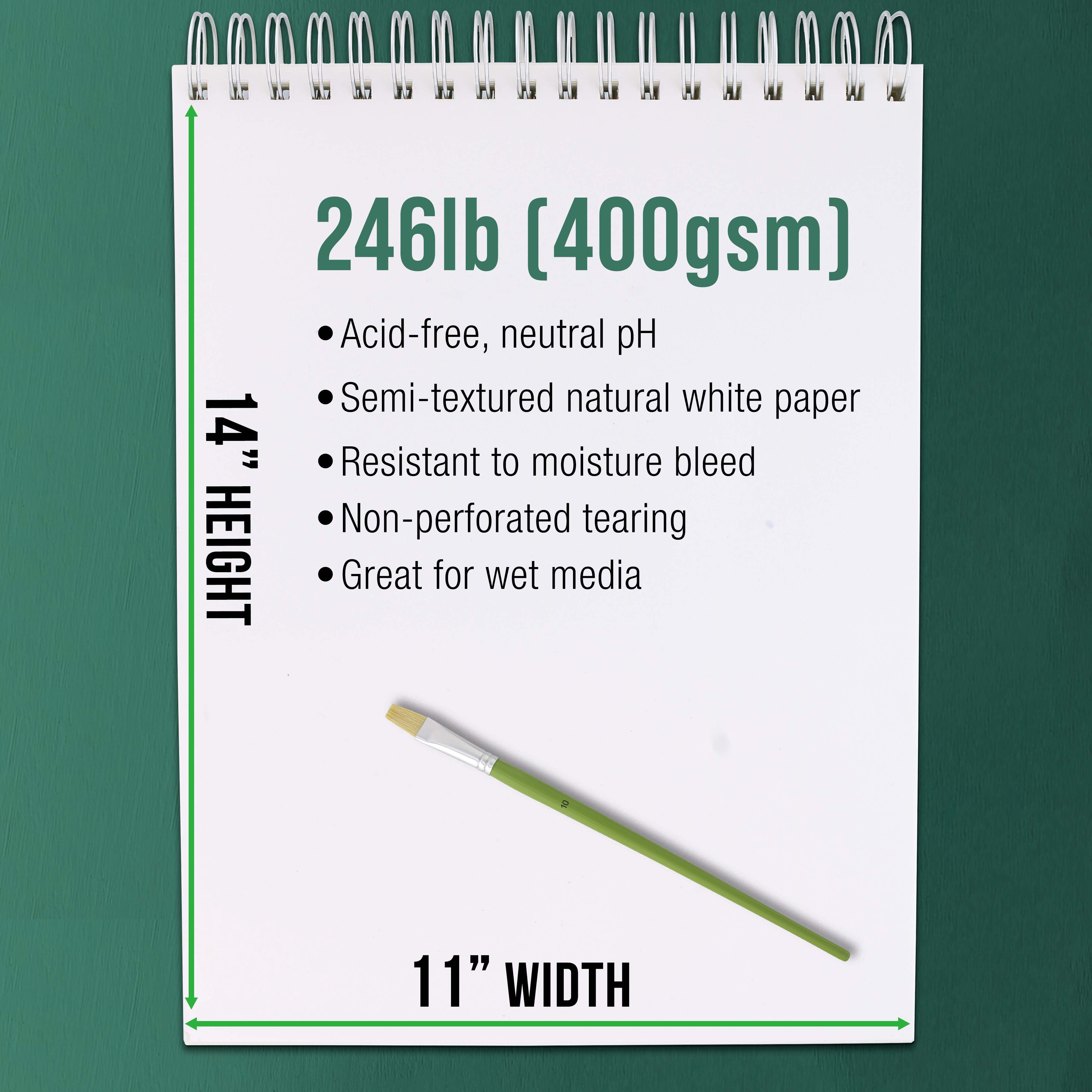 U.S. Art Supply 2 Packs of 11" x 14" Premium Extra Heavy-Weight Acrylic Painting Paper Pad 246lbs 12-Sheets