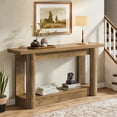 thumbnail image 6 of Tribesigns 63-Inch Farmhouse Console Table, Narrow Long Sofa Table Behind the Couch, 2-Tier Storage Entryway Furniture for Hallway, Entrance, Living Room, Light Brown, 6 of 9