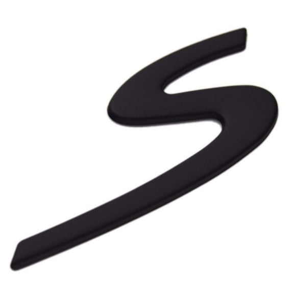 Zorratin Large Flat Matt Black"S" S Letter Rear Trunk Boot Lid Hatch Tailgate Emblem Badge for Porsche 911 Cayenne carrera turbo panamera boxster