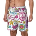 thumbnail image 2 of Balery Peace Love and Dove Flower Power Mens Swim Trunks Swim Shorts for Men Quick Dry Inseam Beach Shorts with Compression Liner Pocket-Small, 2 of 9