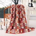thumbnail image 2 of Red Christmas Patchwork Pattern Blanket,Comfortable Soft Flannel Throw Blanket,All Season,Warm Lightweight Blankets for Sofa Bed Couch Living Room Chair,50"x60", 2 of 4
