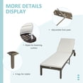 thumbnail image 4 of Outsunny Patio Wicker Chaise Lounge with Wheels, Outdoor Rattan Sun Lounger with 4 Position Adjustable Backrest and Cushions for Garden, Patio, Poolside Cream White, 4 of 9