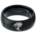 thumbnail image 2 of Tungsten Cowboy Cowboys Bandit Banditry Band Ring 8mm Men Women Comfort Fit Black Dome Polished, 2 of 4