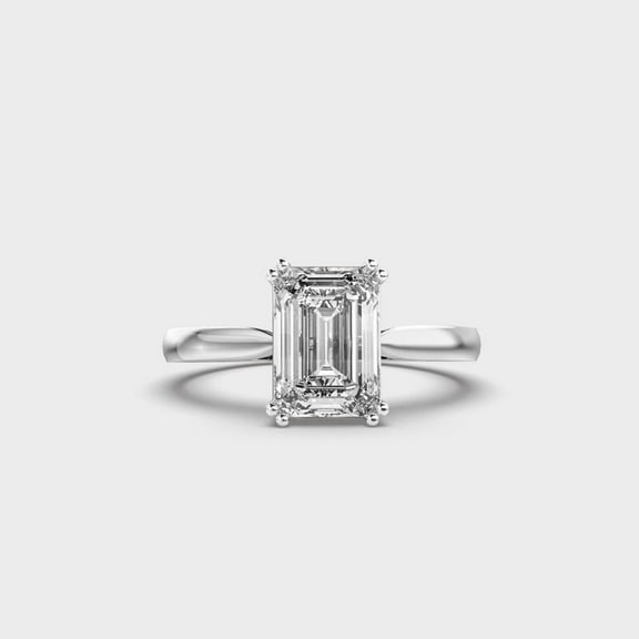 1 Carat Beautiful IGI Certified Lab Grown Diamond Engagement Ring for Women 10K White Gold | Emerald Cut Lab Created Solitaire Diamond Rings | Size 7 Diamond-Capitals