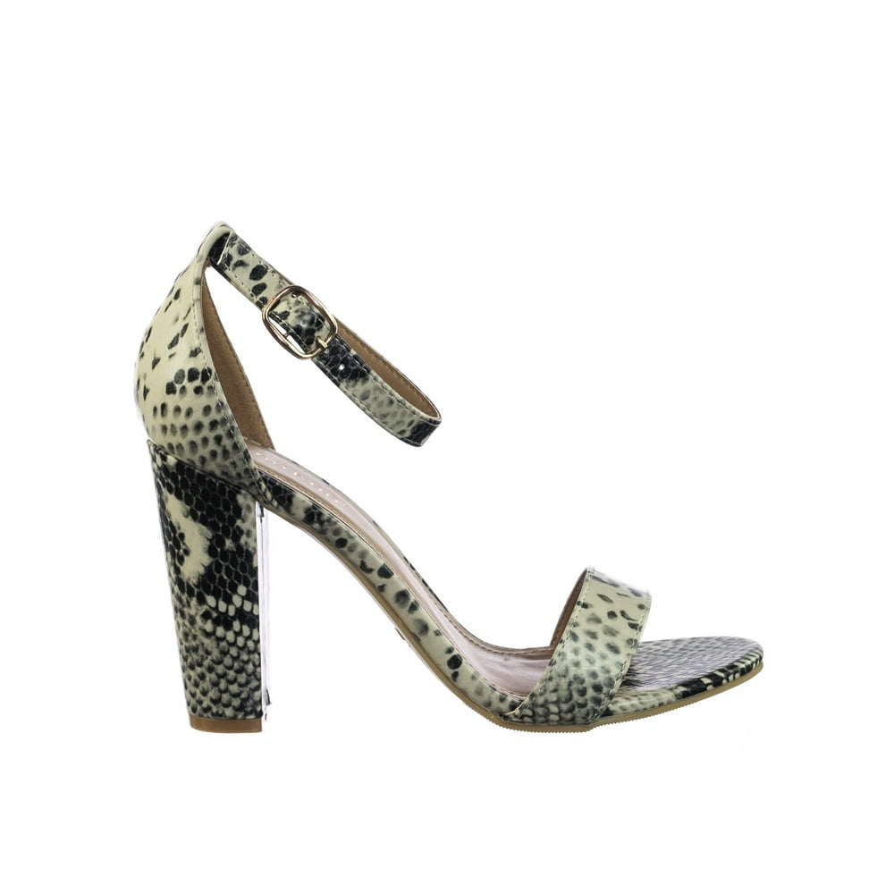 bamboo block heel sandals