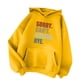 thumbnail image 1 of Gibobby Sudadera cómoda para mujer Sudadera con capucha informal y cómoda para mujer, cuello redondo, manga larga, bolsillo y estampado de letras, otoño e invierno （Amarillo， XXL), 1 of 3