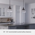 thumbnail image 6 of Hunter - Cypress Grove 1-light Onyx Bengal, Medium Size Pendant Light, Dimmable, Transitional Style, Dome Shaped, for Bedrooms, Dining, Living Rooms - 19252, 6 of 8