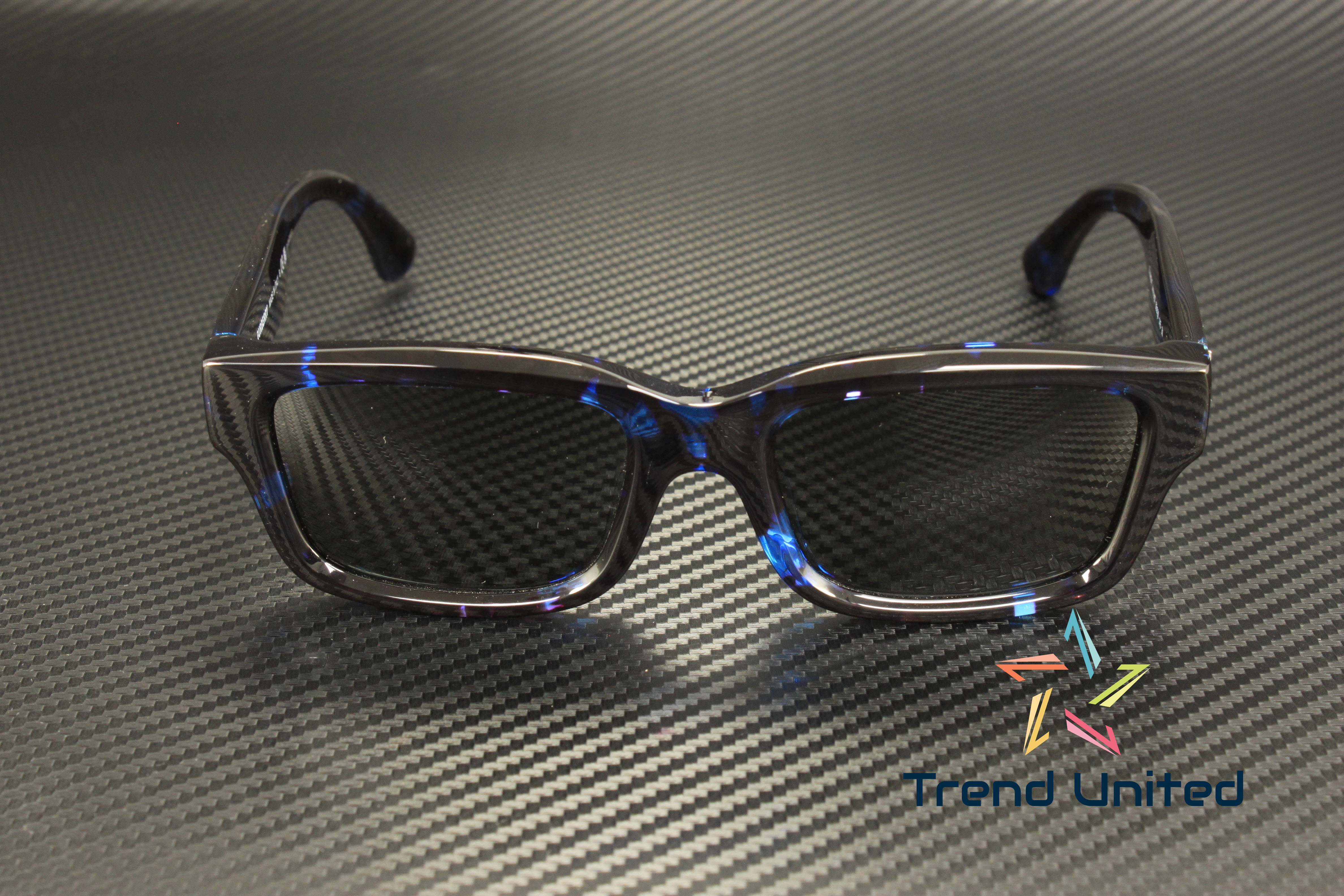 BURBERRY BE4443F 411187 Blue Havana Dark Grey 55 mm Men's Sunglasses
