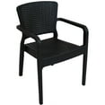 thumbnail image 6 of Sunnydaze Segonia Plastic Outdoor Dining Armchair - Set of 4, Black, 6 of 8