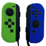 JenDore Blue & Lime Green Silicone Nintendo Switch Joy-con Protective Shell Covers