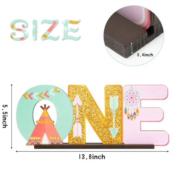 GROBRO7 Wooden Letter Ornament for 1st Birthday Party Decor,1 Pack