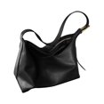 thumbnail image 1 of Bolso de hombro tipo cubo para mujer, cartera de piel con correa ajustable, estilo hobo Negro, 1 of 6
