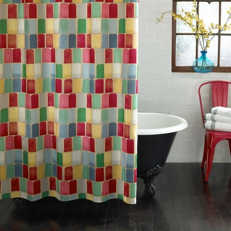 Excell Luggage Tag Fabric Shower Curtain