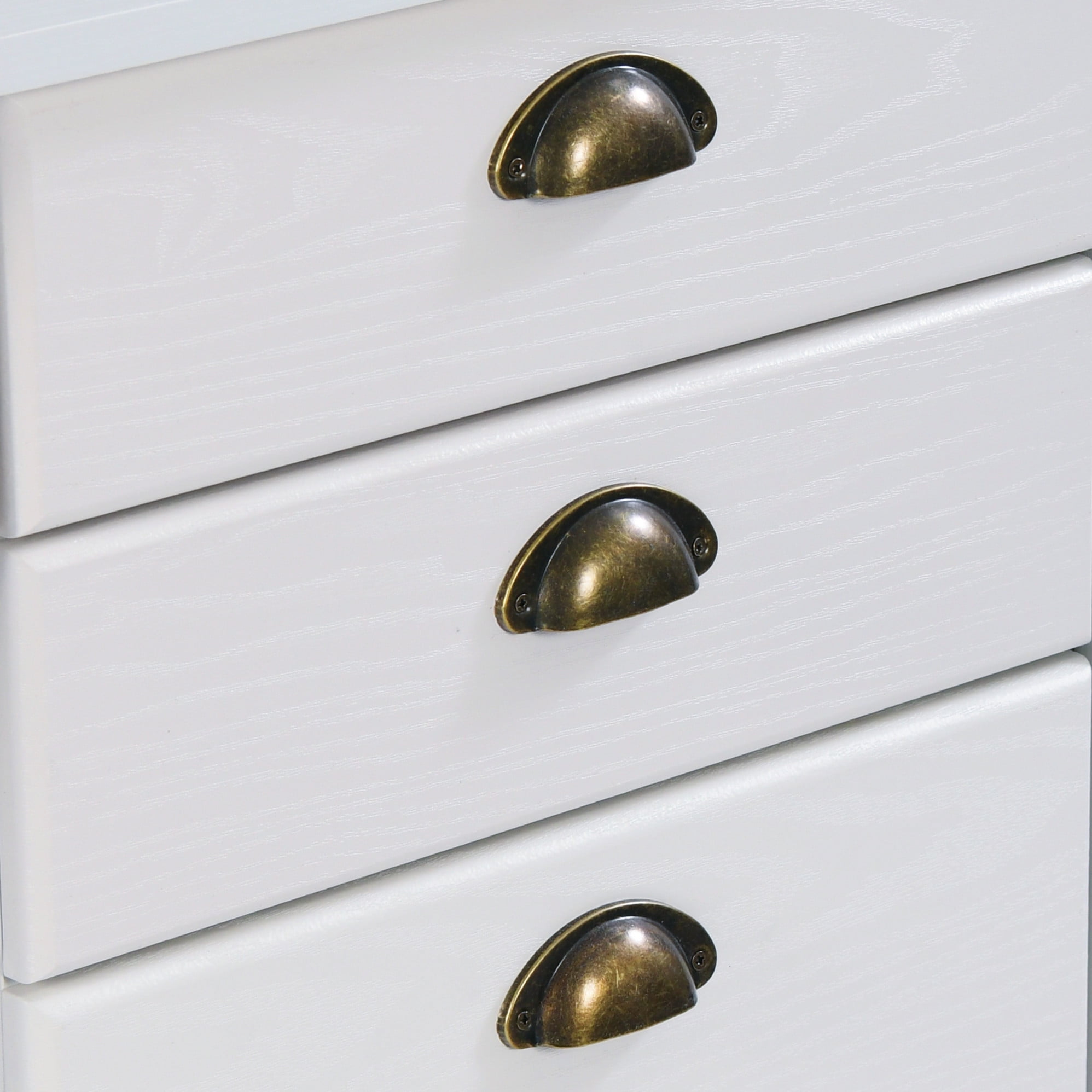 Catrimown Computer Desk with Drawers, 47.5 in White Desk with 4 Drawers, Home Office Desk with Monitor Stand, White
