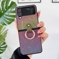 thumbnail image 2 of Nalacover Glitter Case for Samsung Galaxy Z Flip 3, Sparkle Shining Slim Fit Folding Cover with Metal Finger Ring Holder Rugged PC Lens Protection Anti-Scratches Case,Purple, 2 of 9