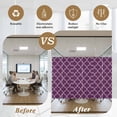 thumbnail image 6 of Dark Purple Moroccan Window Privacy Film, Country Abstract Quatrefoil Lattice Static Cling UV Sun Blocking Tint Film Heat Control Windows Films for Bedroom Bathroom, Window Stickers 29.5"x78.7", 6 of 8