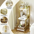 thumbnail image 5 of 3 Tier Golden Ladder Shelf, Small Bathroom Organizers and Storage, Small Flower Stand Plant Rack, Freestanding Ladder Shelf for Bathroom Living Room Balcony Kitchen, 5 of 6