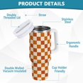 thumbnail image 2 of Yayeee 40oz Stainless Steel Tumbler with Straw and Handle Double-Wall Insulated Travel Water Bottle, Rusty Orange Plaid, 2 of 8