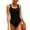 Black, variant on One Piece Swimsuits for Women Plus Size Under $10 Solid Color Fashion U-neck Suspenders Fold Backless Bikinis