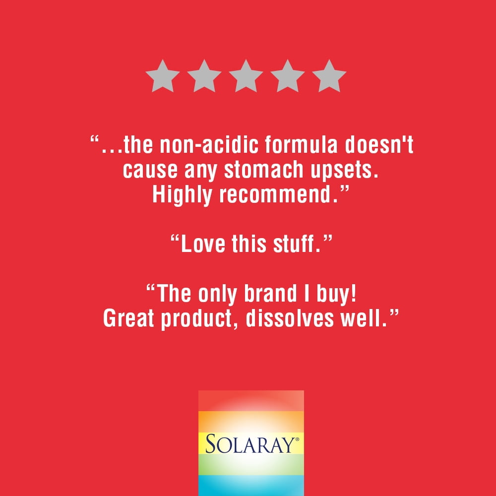 Solaray Vitamin C Crystalline 5000mg | Buffered Powder for Gentle Digestion | Healthy Immune Function, Collagen Synthesis & Antioxidant Support | 8 oz