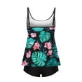 thumbnail image 4 of Weiqiqre Tummy Control Swimsuits Women Plus Size Two Piece Tummy Control Bathing Suits Blouson Tankini Top with Boy Shorts, 4 of 5
