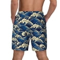 thumbnail image 2 of Lsque Mens Swim Trunks Japanese Water Wave Pattern - Bathing Suit Compression Liner - Beach Swim Shorts Swimwear - (S-3XL) - Stretch Quick Dry -X-Large, 2 of 9