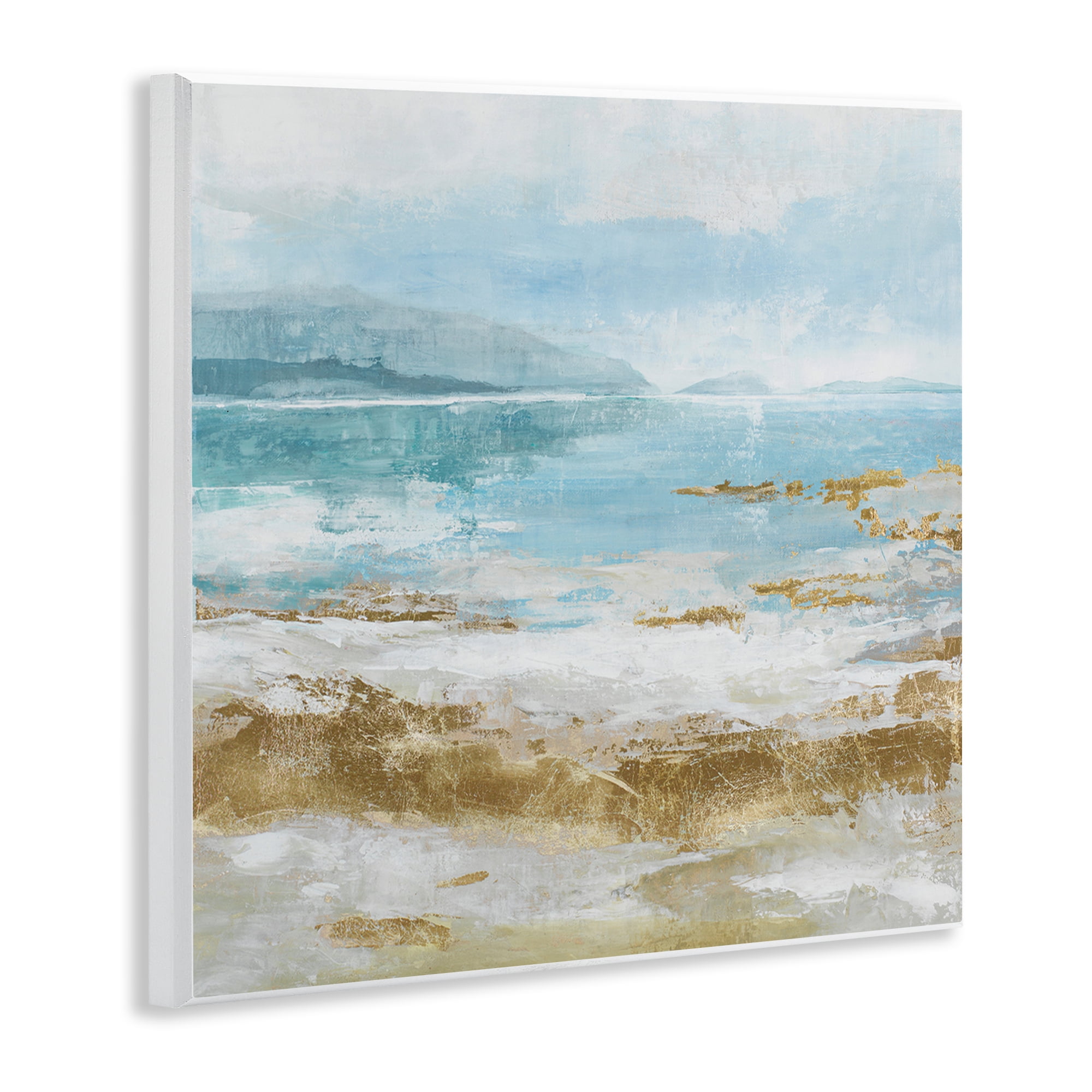 Stupell Industries Distressed Beach Landscape Coastal Painting Unframed Art Print Wall Art, 12 x 12