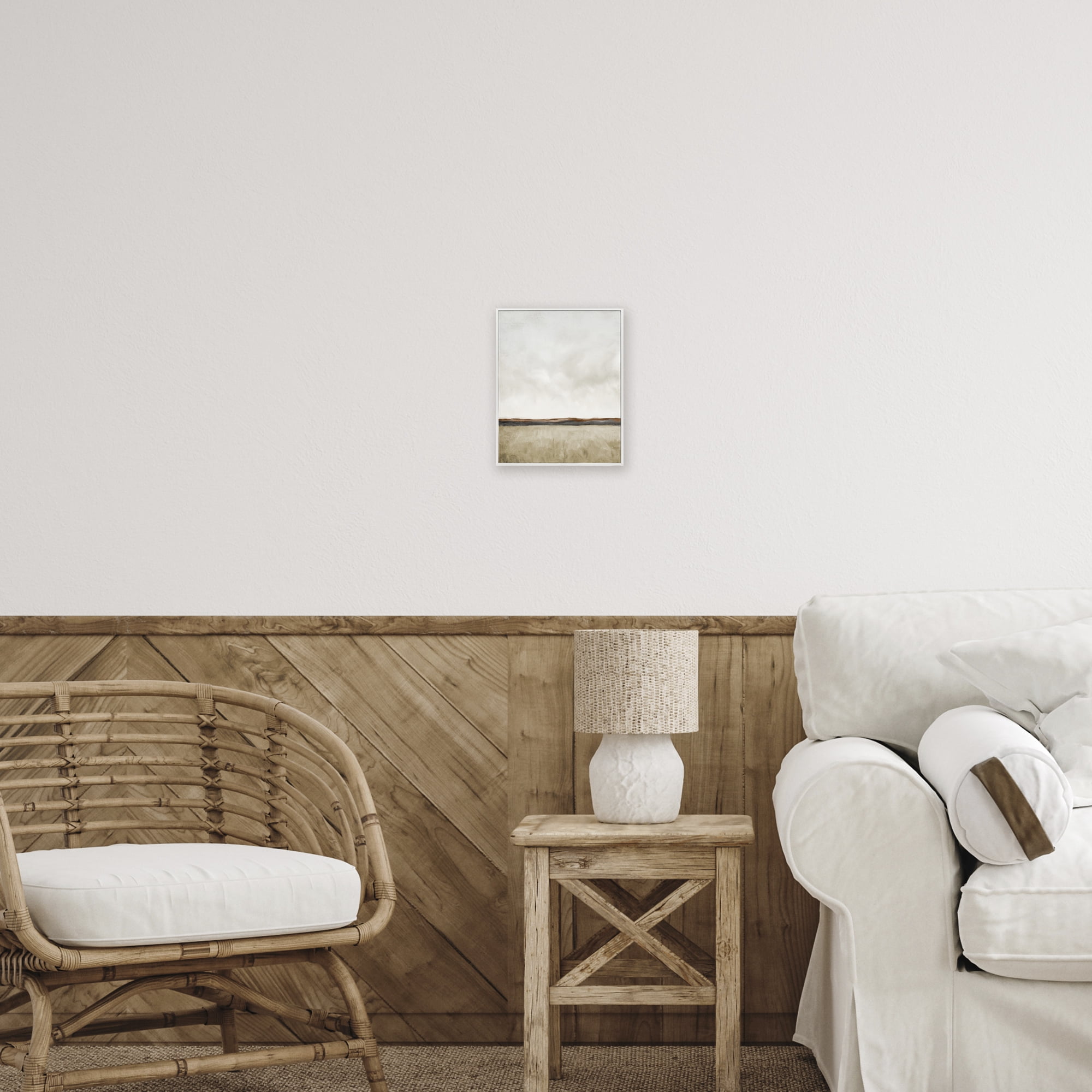 Stupell Industries Distant View in Neutrals White Framed Giclee Art, design by Kim Allen