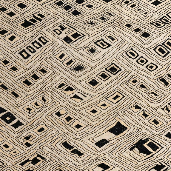 Ahgly Company Machine Washable Indoor Square Abstract Pastel Orange Area Rugs, 5' Square