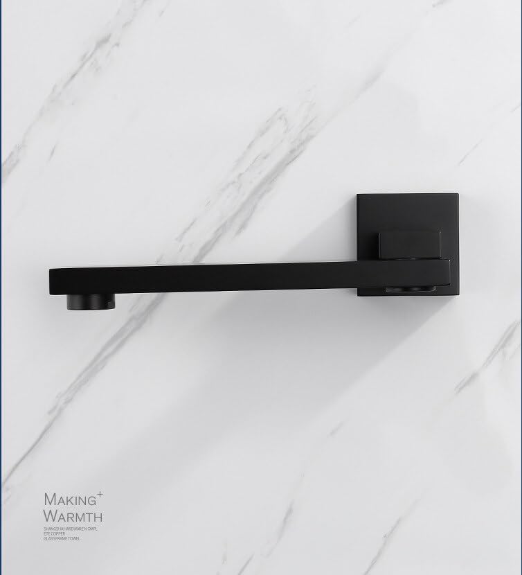 Wash Basin Bathroom Faucet Hot and Cold Water Wall Mount Mixer Sink Tap Swivel Spout Bath with Modern Single Lever Handle