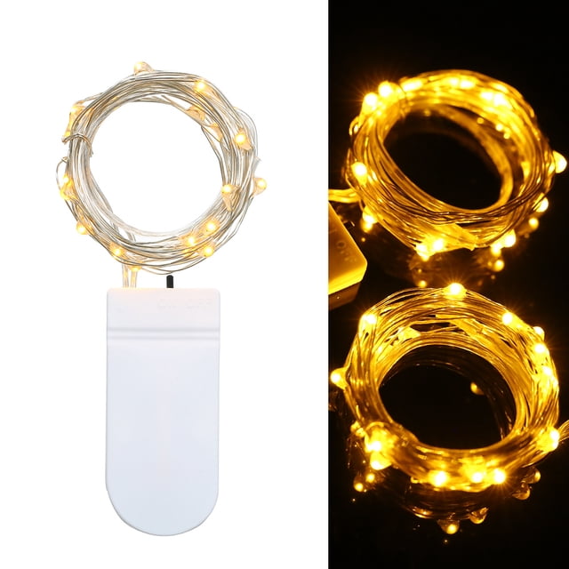3M/9.8FT 30 LED Fairy Starry Copper Wire String Battery Operated Powered IP65 Water Resistance Extra Flexible Bendable Light Strip for Holiday Christmas Xmas Halloween Festival Decorations