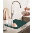 thumbnail image 7 of Dish Drying Mat for Kitchen Counter Solid Color Drying Pad Absorbent Drying Mats for Countertops Sinks Draining Racks Dark Green Reversible Drainer Kitchen Accessories 18x24 Inch, 7 of 7