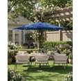 thumbnail image 2 of 9 FT Solar LED Patio Umbrella, 8 Ribs Outdoor Tilt Market Table Umbrella with 32 LED Lights for Pool, Deck, Backyard, 2 of 7