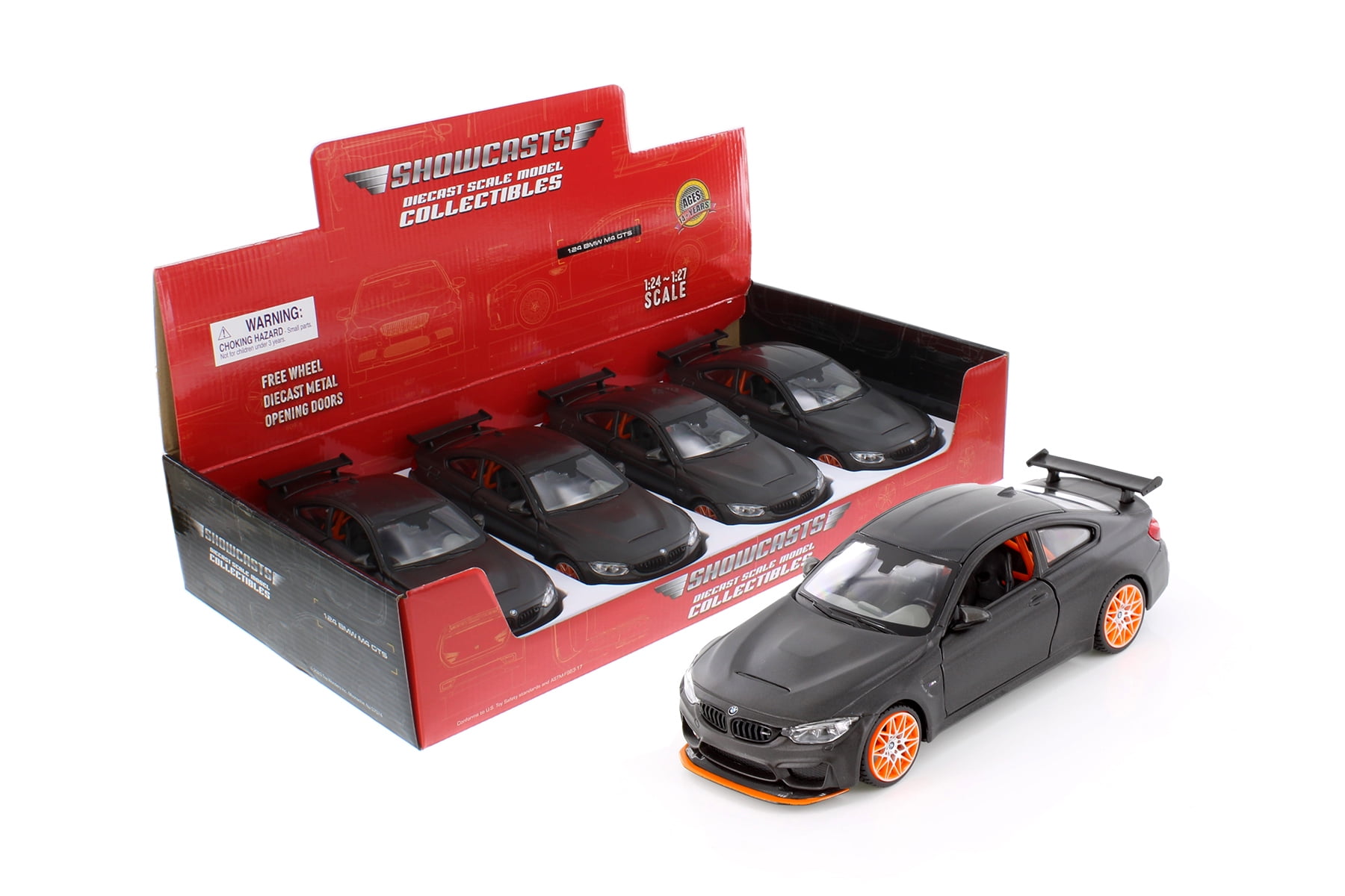 BMW M4 GTS, Matte Gray - Showcasts 37246 - 1/24 Scale Set of 4 Diecast Model Toy Cars